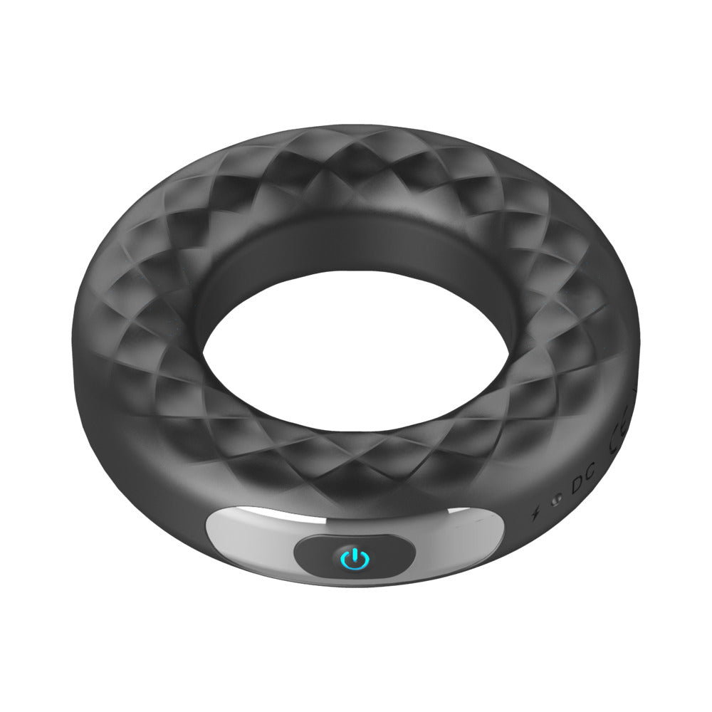 Forto F-15 Rechargeable Silicone Vibrating Cockring – Black