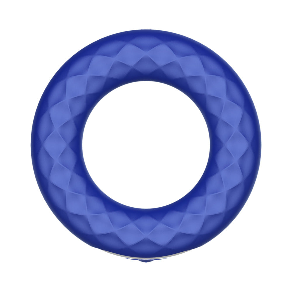 Forto F-15 Rechargeable Silicone Vibrating Cockring - Blue