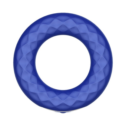 Forto F-15 Rechargeable Silicone Vibrating Cockring - Blue