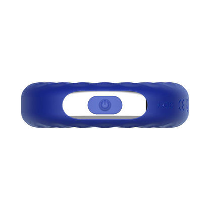 Forto F-15 Rechargeable Silicone Vibrating Cockring - Blue