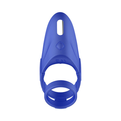 Forto F-48 Rechargeable Silicone Perineum Vibrating Double Cockring – Blue