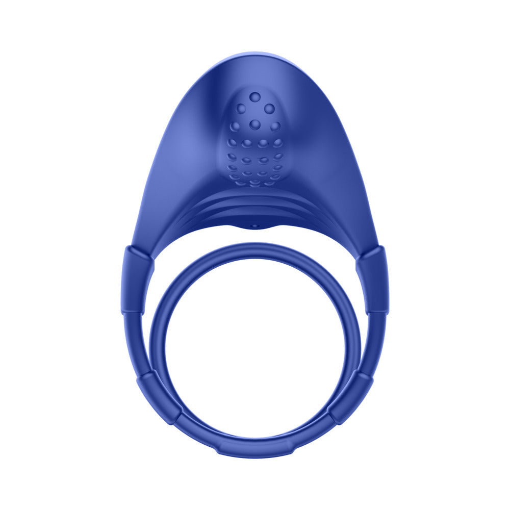 Forto F-48 Rechargeable Silicone Perineum Vibrating Double Cockring – Blue