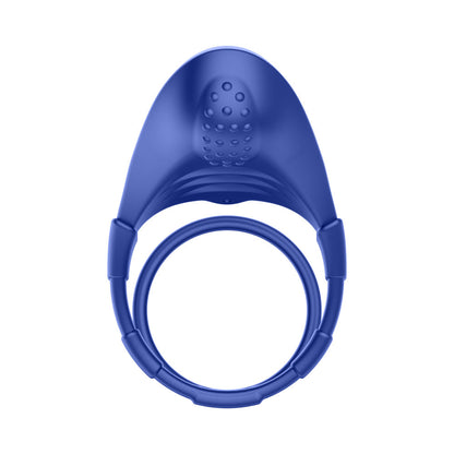 Forto F-48 Rechargeable Silicone Perineum Vibrating Double Cockring – Blue