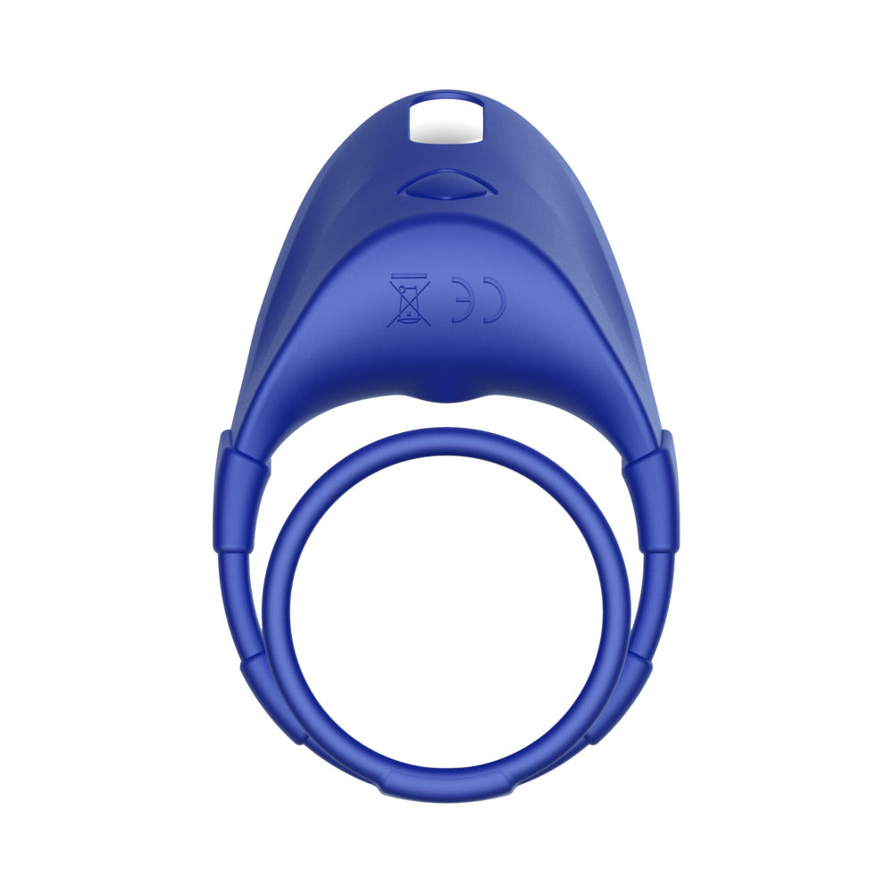 Forto F-48 Rechargeable Silicone Perineum Vibrating Double Cockring – Blue