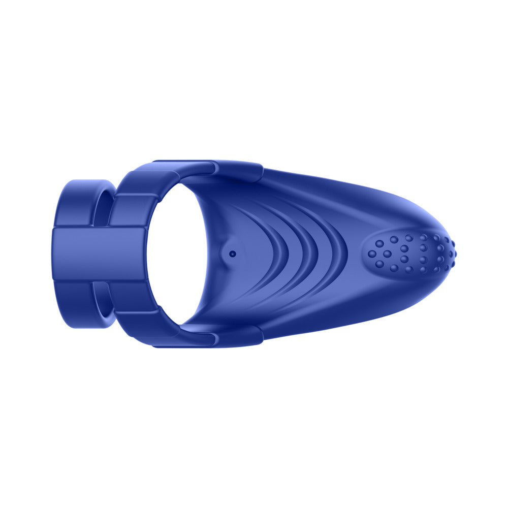 Forto F-48 Rechargeable Silicone Perineum Vibrating Double Cockring – Blue