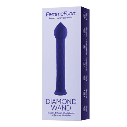 FemmeFunn Diamond Wand Rechargeable Vibrator with G-Spot Stimulation - Dark Purple