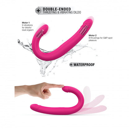 Dorcel Orgasmic Double Do Rechargeable Thrusting & Vibrating Double Dildo - Hot Pink