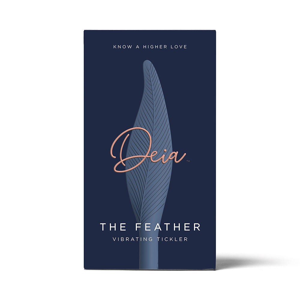Deia Vibrating Feather Tickler – Silicone – Blue