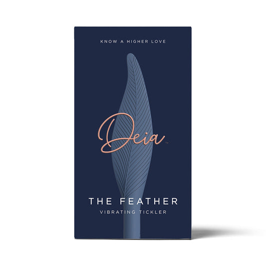 Deia Vibrating Feather Tickler – Silicone – Blue