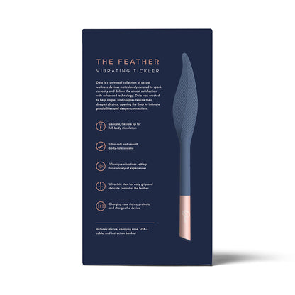 Deia Vibrating Feather Tickler – Silicone – Blue