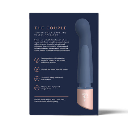 Deia The Couple G-Spot and Bullet Massager – Blue – Silicone