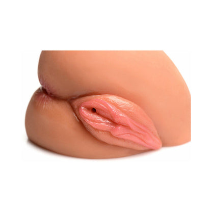 Curve Toys Mistress Juicy Mia Dual Entry Sidesaddle Masturbator - Medium, Tan