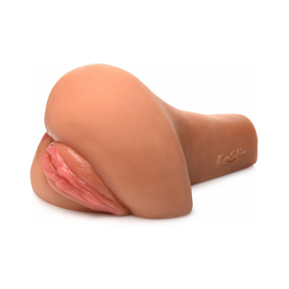 Curve Toys Mistress Juicy Mia Dual Entry Sidesaddle Masturbator - Medium, Tan