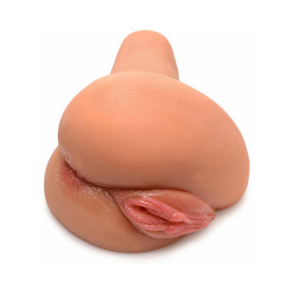 Curve Toys Mistress Juicy Mia Dual Entry Sidesaddle Masturbator - Medium, Tan