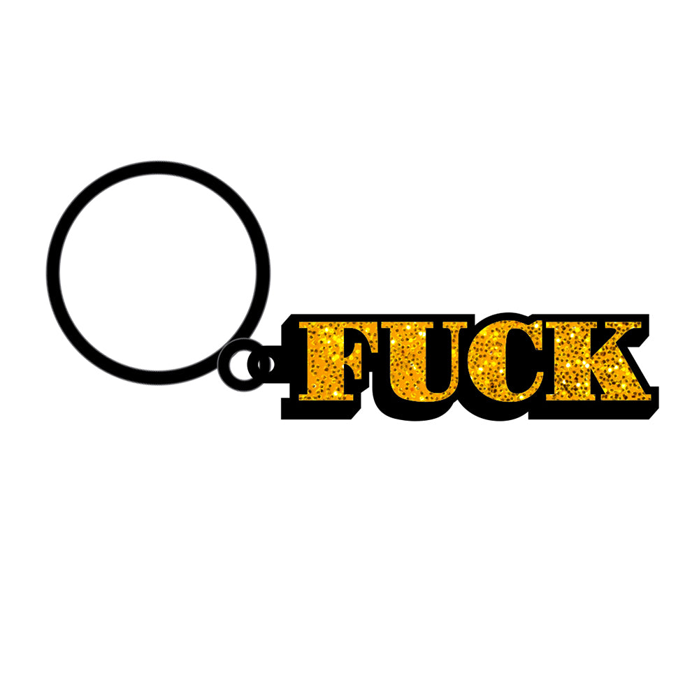 Wood Rocket Fuck Enamel Keychain – Gold