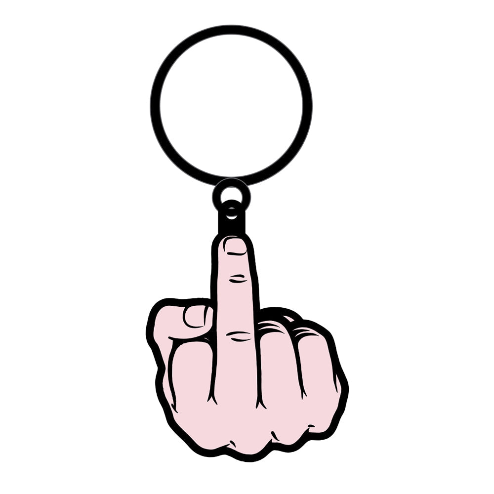 Wood Rocket Middle Finger Enamel Keychain – Peach