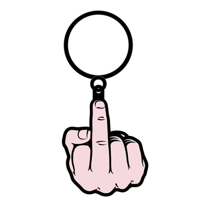 Wood Rocket Middle Finger Enamel Keychain – Peach
