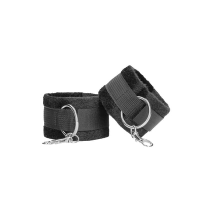 Ouch! Black & White Adjustable Velcro Wrist or Ankle Cuffs - Black