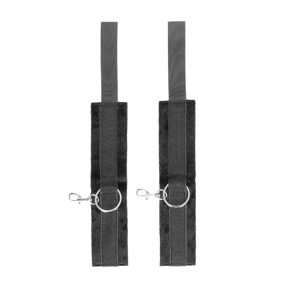 Ouch! Black & White Adjustable Velcro Wrist or Ankle Cuffs - Black