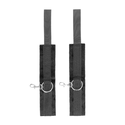 Ouch! Black & White Adjustable Velcro Wrist or Ankle Cuffs - Black