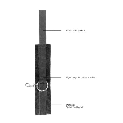 Ouch! Black & White Adjustable Velcro Wrist or Ankle Cuffs - Black