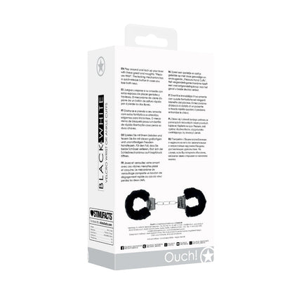 Ouch! Black & White Adjustable Velcro Wrist or Ankle Cuffs - Black