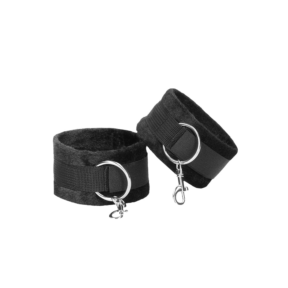 Ouch! Black & White Velcro Hogtie with Hand & Ankle Cuffs – Black