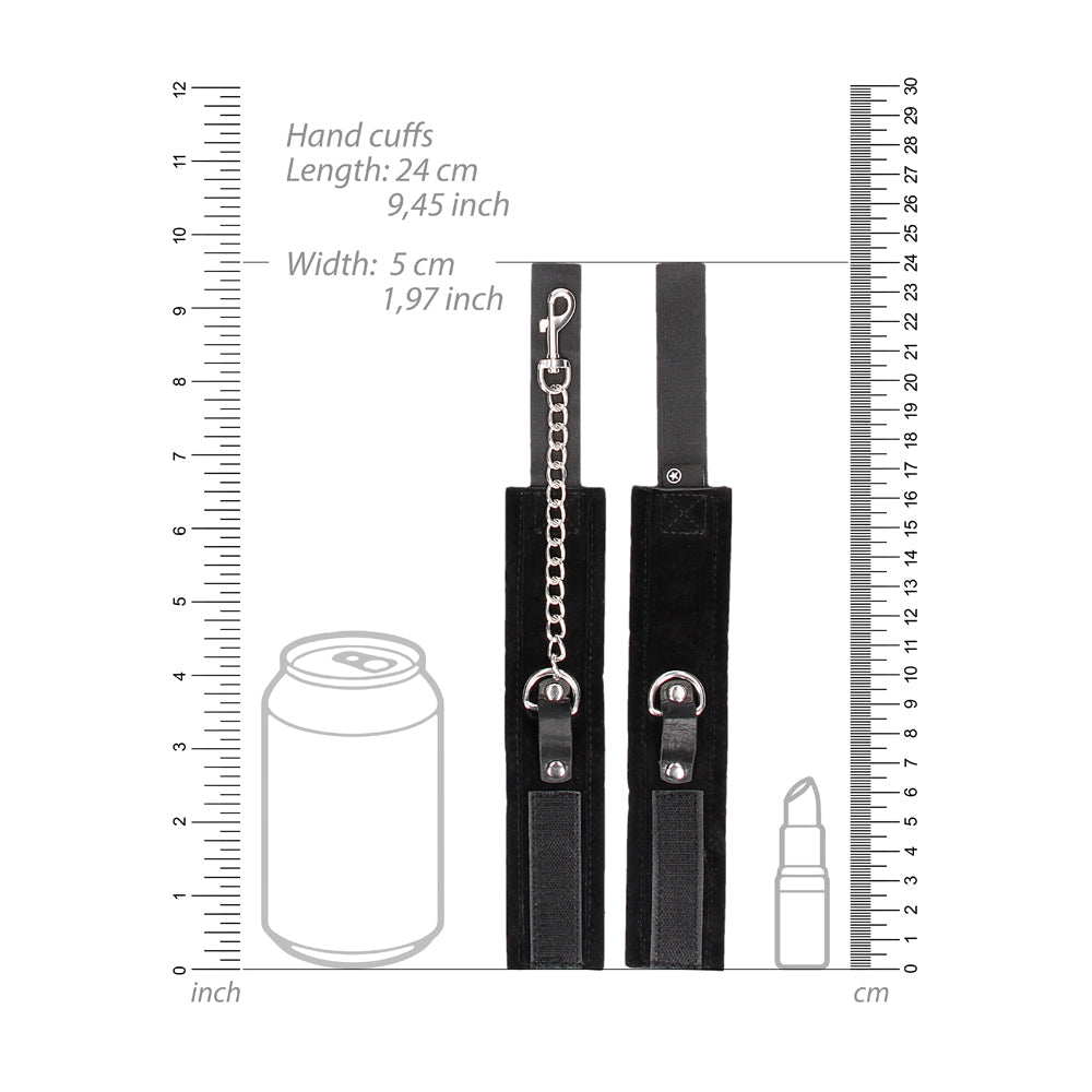 Ouch! Black & White Adjustable Velcro Collar with Leash and Wrist Cuffs - Black