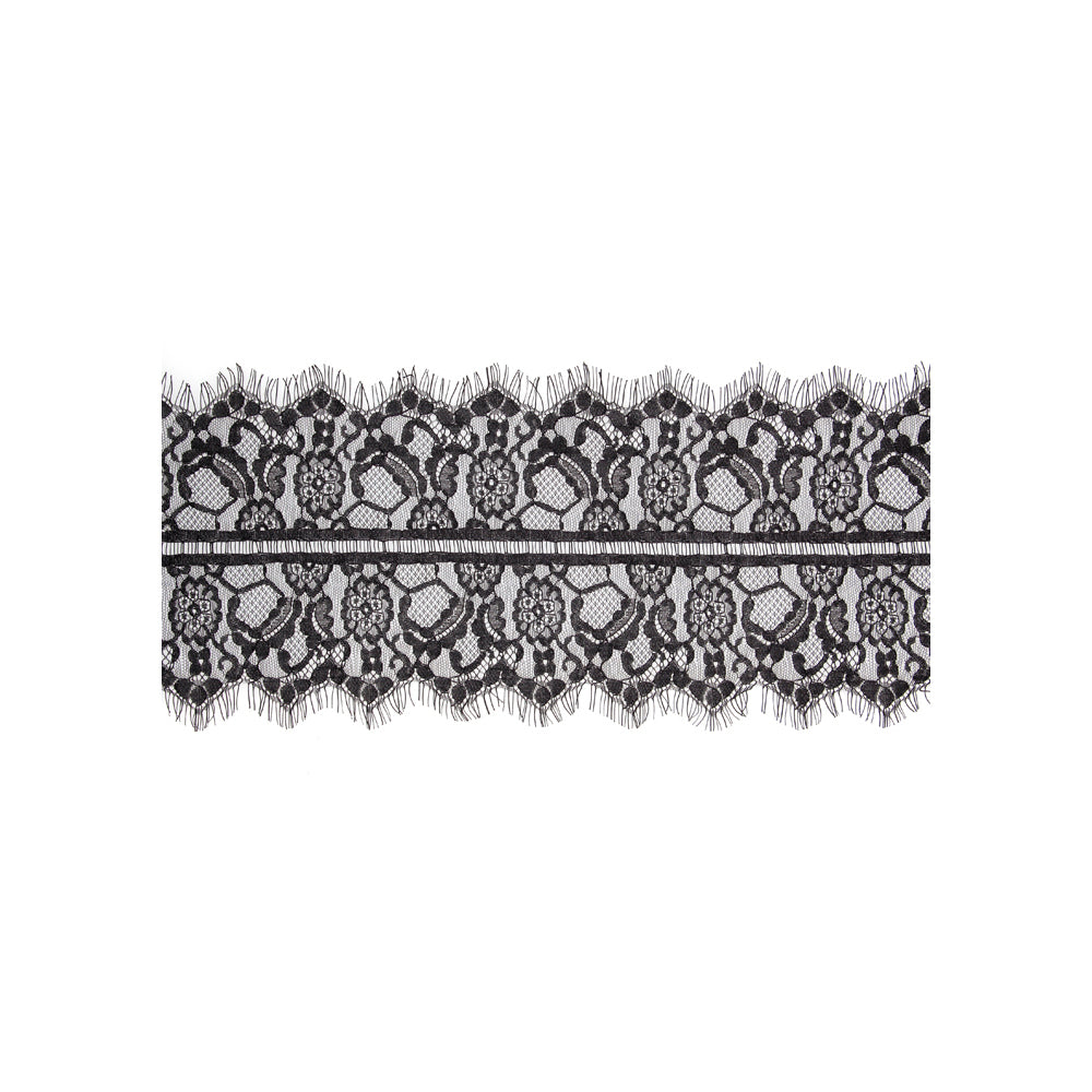 Ouch! Black & White Lace Eye Mask with Elastic Straps