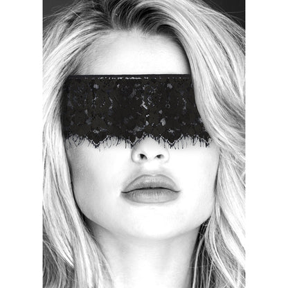 Ouch! Black & White Lace Eye Mask with Elastic Straps