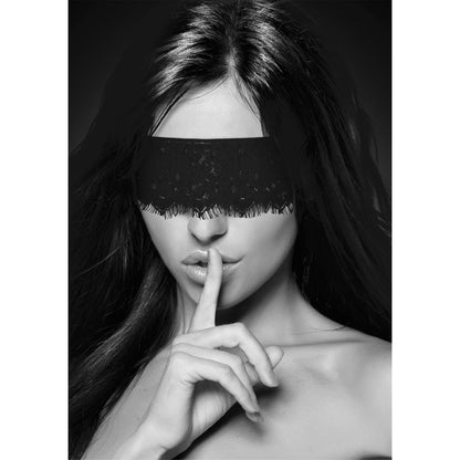 Ouch! Black & White Lace Eye Mask with Elastic Straps