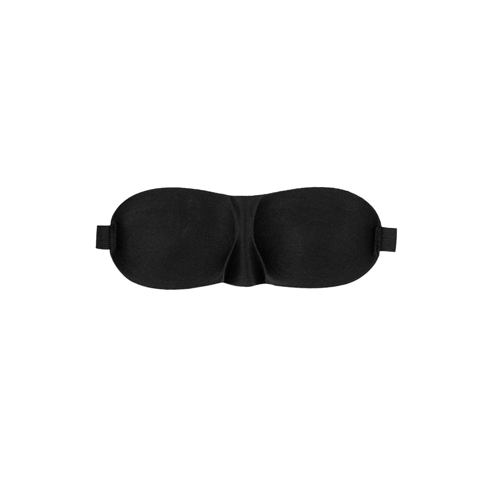 Ouch! Black & White Satin Curvy Eye Mask – Adjustable Blindfold