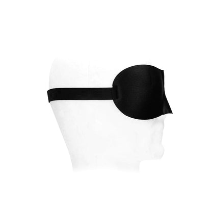 Ouch! Black & White Satin Curvy Eye Mask – Adjustable Blindfold