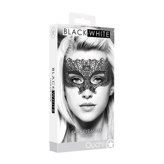 Ouch! Princess Black Lace Eye Mask – Black – Handmade Venetian Design