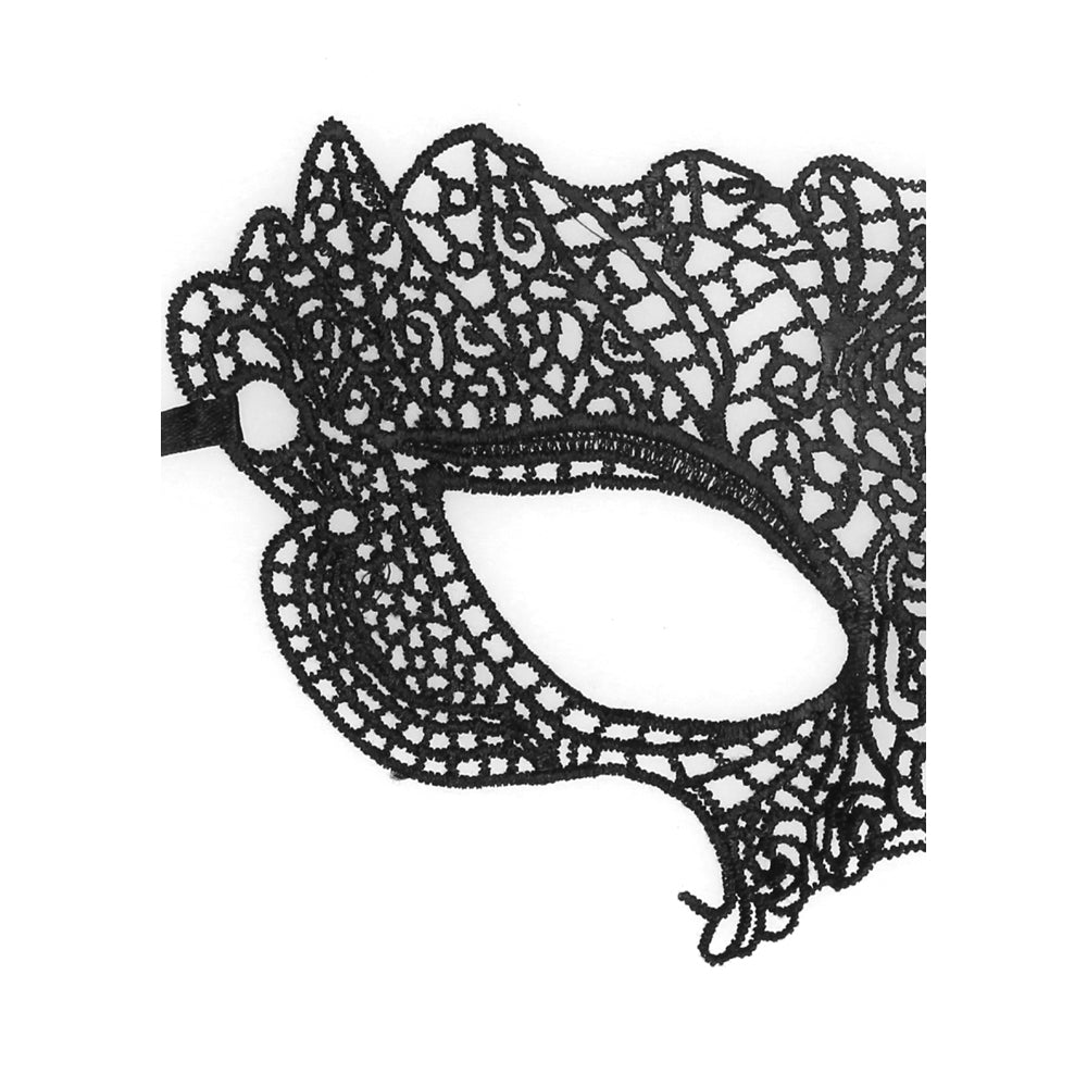Ouch! Princess Black Lace Eye Mask – Black – Handmade Venetian Design