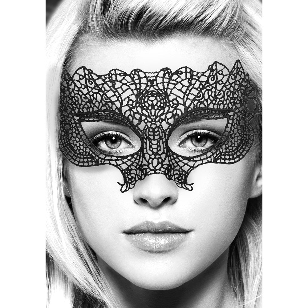 Ouch! Princess Black Lace Eye Mask – Black – Handmade Venetian Design