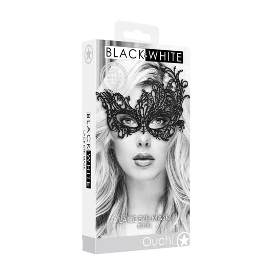 OUCH! Royal Black Lace Eye Mask – Black – Handmade, Adjustable