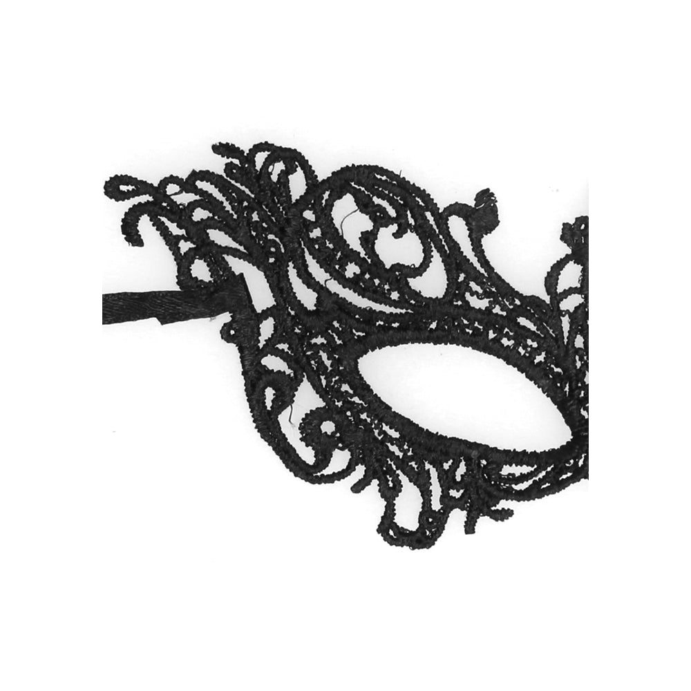 OUCH! Royal Black Lace Eye Mask – Black – Handmade, Adjustable
