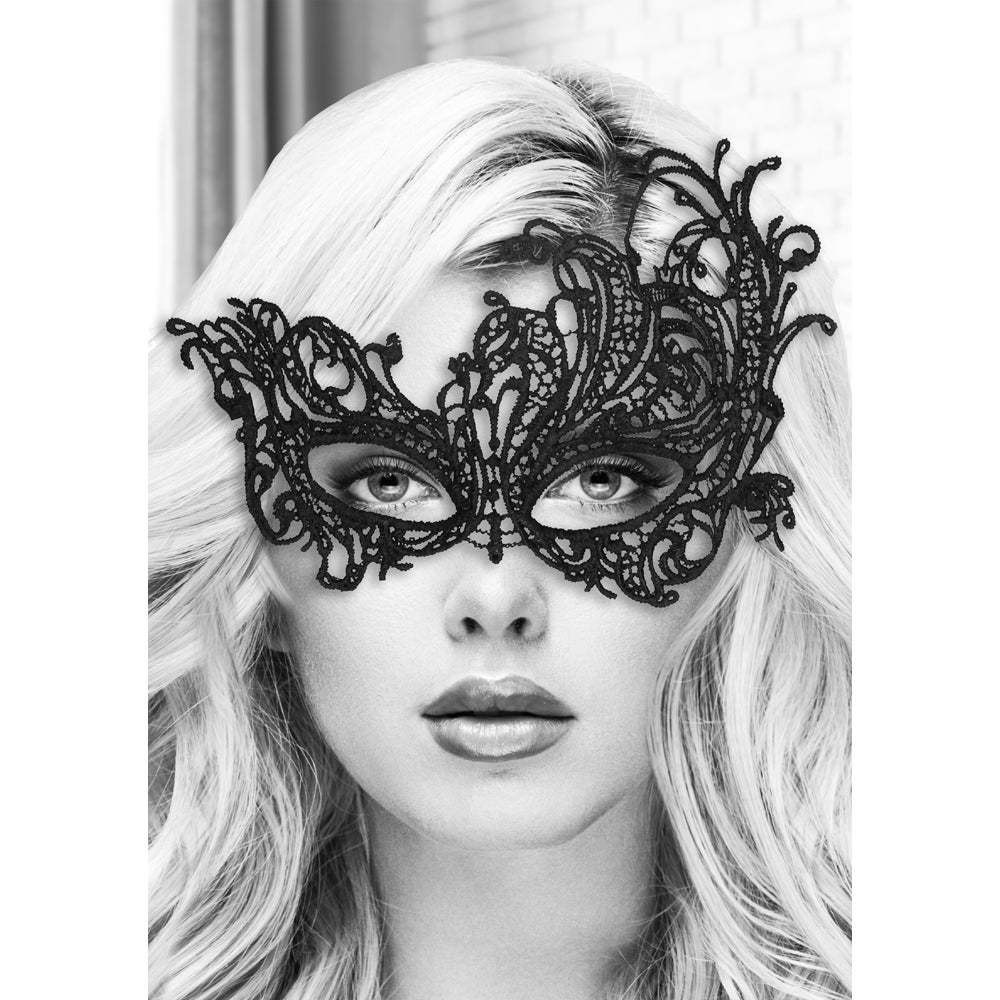 OUCH! Royal Black Lace Eye Mask – Black – Handmade, Adjustable