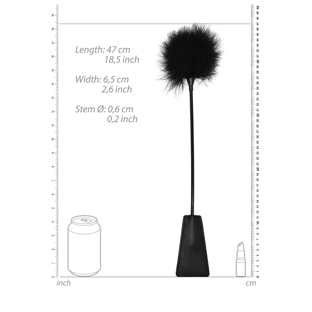 Ouch! Black & White Dual-Ended Feathered Crop – Black