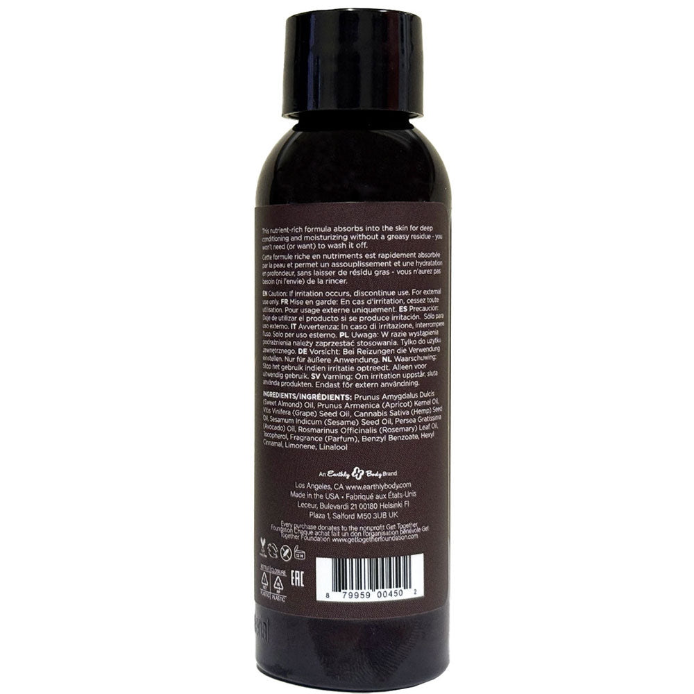 Earthly Body Hemp Seed Massage and Body Oil - Dreamsicle Scent - 2 Fl. Oz.