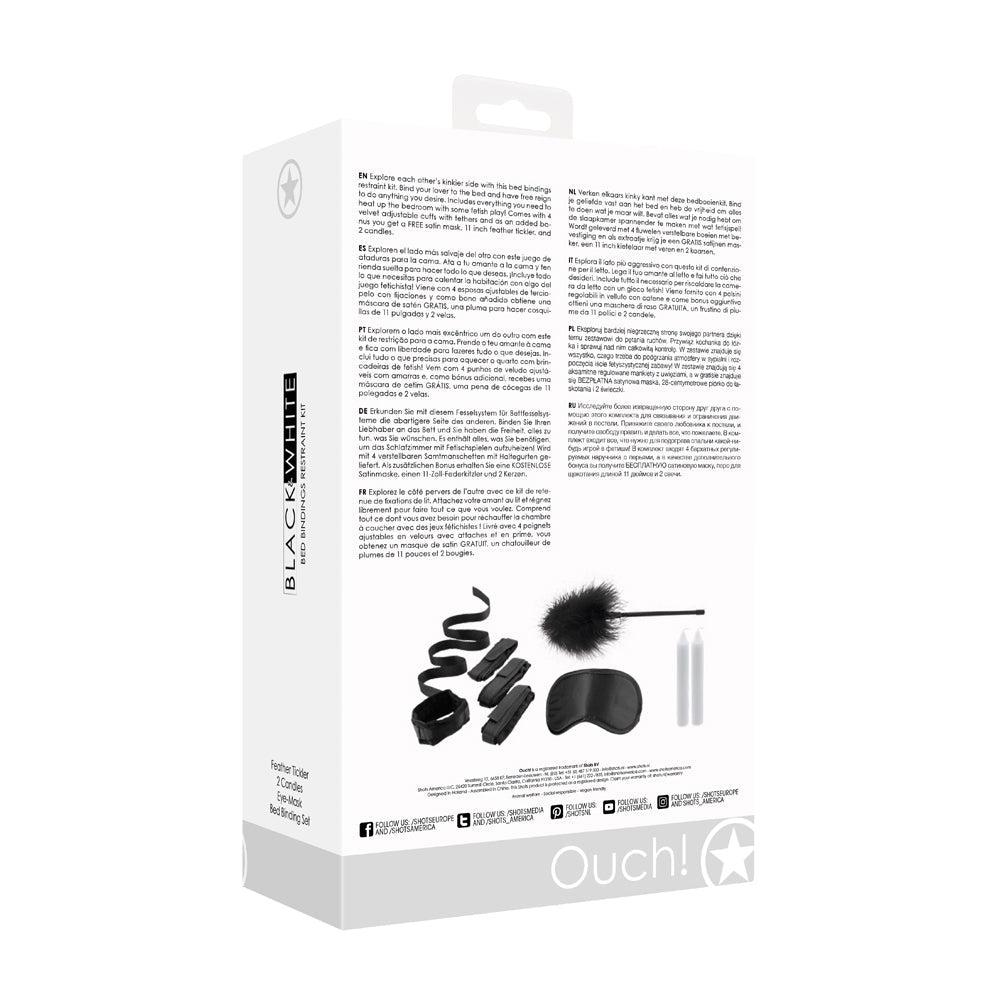 Ouch! Black & White Bed Bindings Restraint Kit - Black