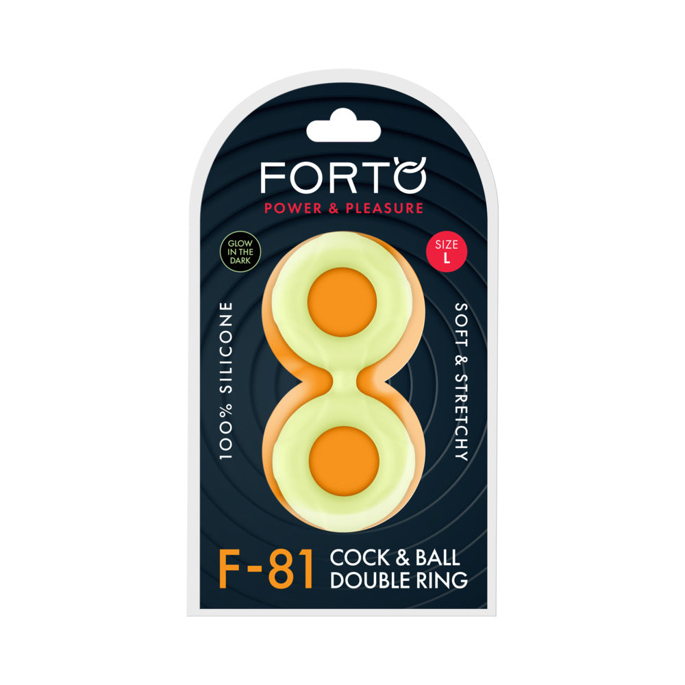 Forto F-81 Liquid Silicone Cock & Ball Double Ring – Large Green
