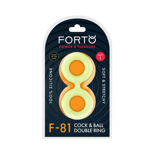 Forto F-81 Liquid Silicone Cock & Ball Double Ring – Large Green
