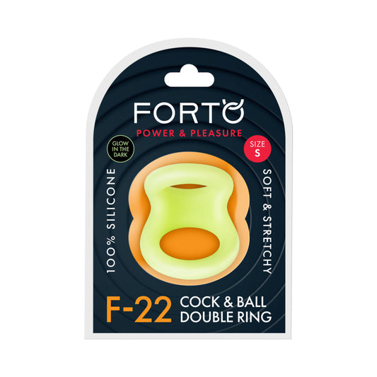 Forto F-22 Liquid Silicone Cock & Ball D-Ring - Small - Green