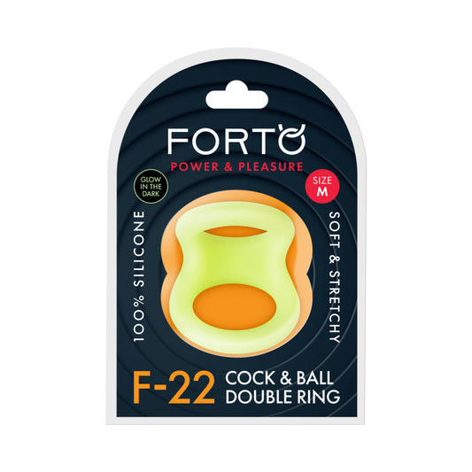 Forto F-22 Liquid Silicone Cock & Ball D-Ring – Green – Medium
