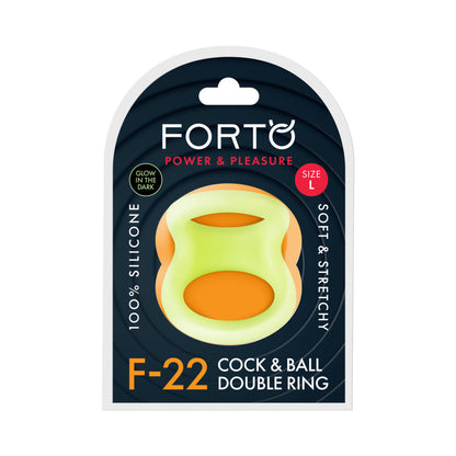 Forto F-22 Liquid Silicone Cock & Ball D-Ring – Large, Green