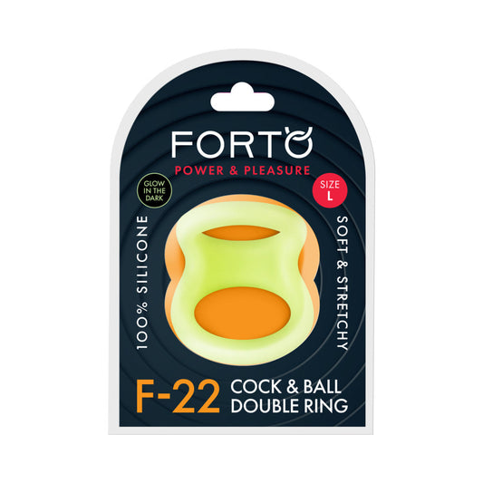 Forto F-22 Liquid Silicone Cock & Ball D-Ring – Large, Green
