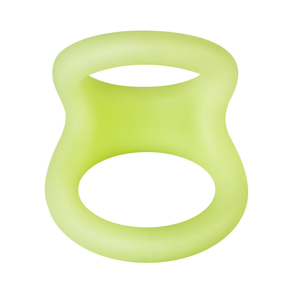 Forto F-22 Liquid Silicone Cock & Ball D-Ring – Large, Green