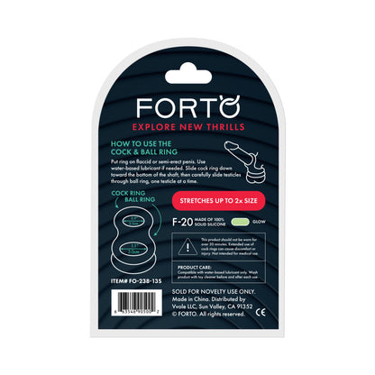 Forto F-20 Liquid Silicone Cockring & Ball Stretcher – Green